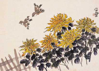 陈子庄 花鸟 镜心